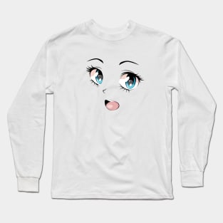 Happy anime girl face Long Sleeve T-Shirt